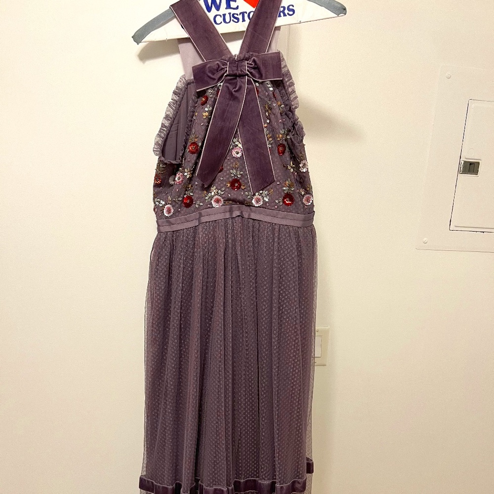 Needle & Thread Embellished Purple Maxi Dress Size 4